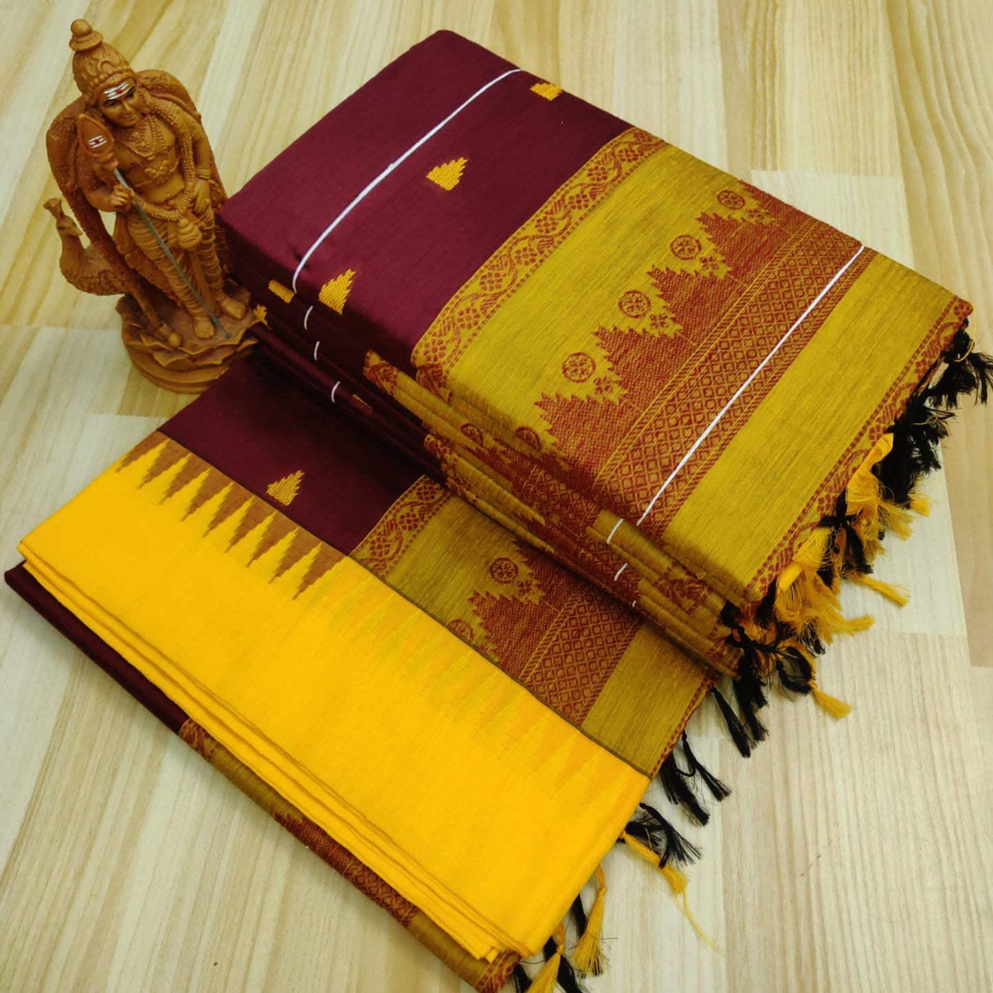 Maroon kalyani cotton sarees