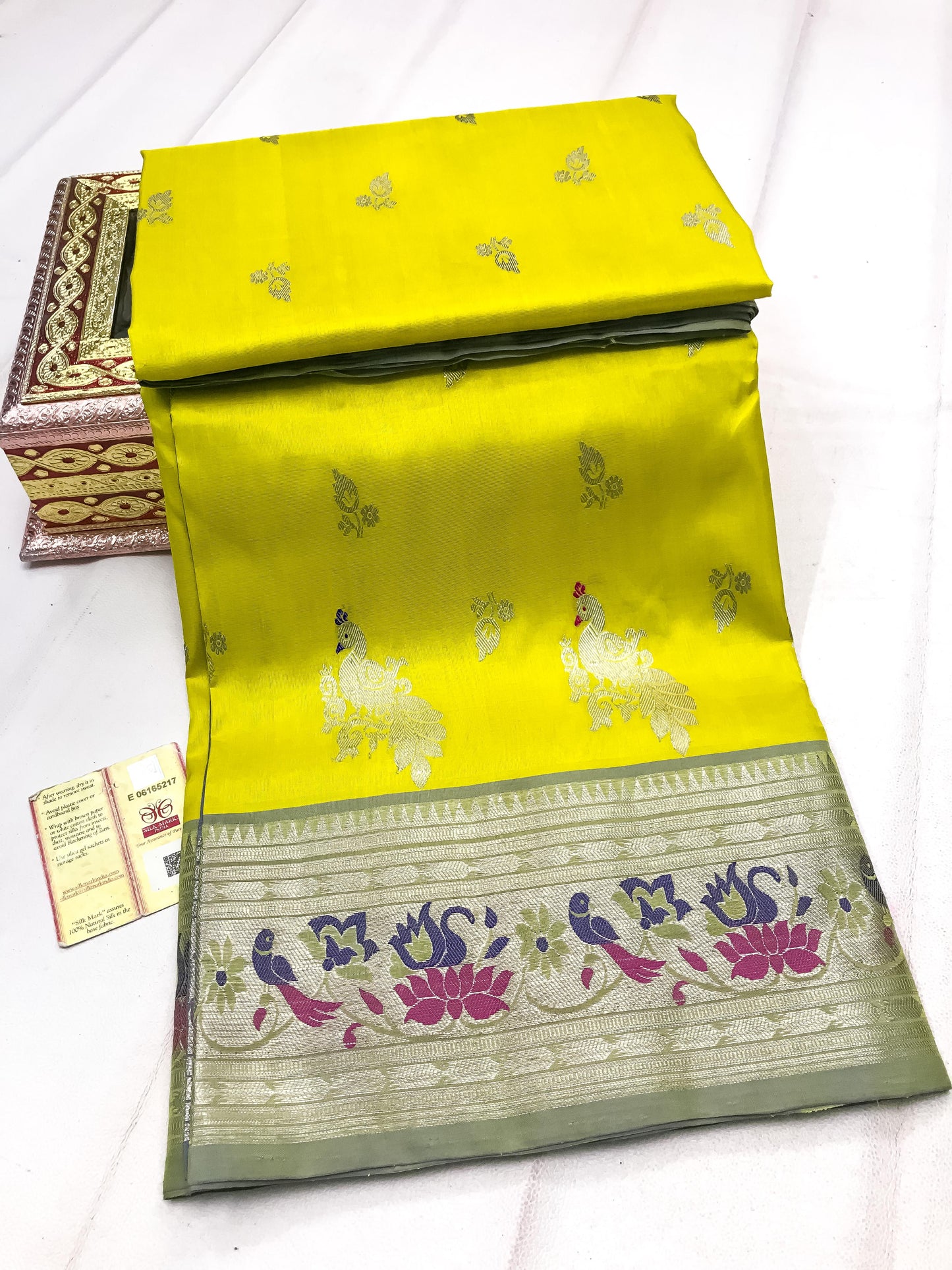 Yellow Pure Venkatagiri silk sarees