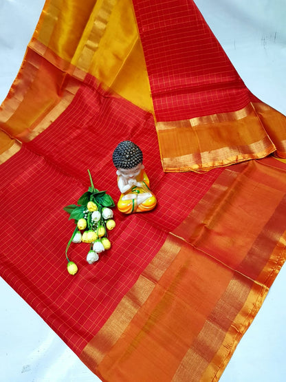 Red uppada mahanati checks sarees