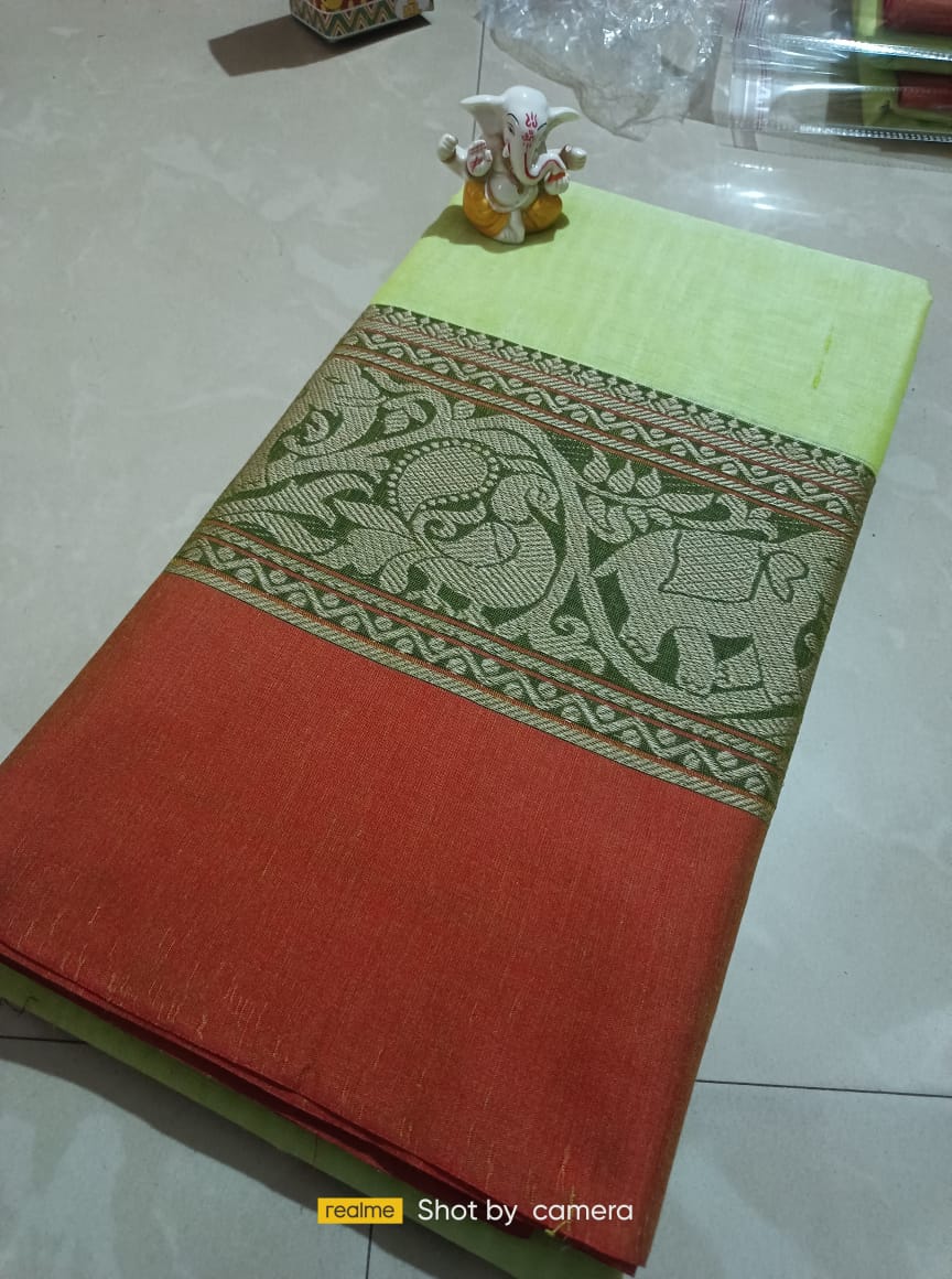 Pastel green Narayanpet Cotton  sarees