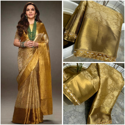 Gold kanchipuram tissue silk sarees