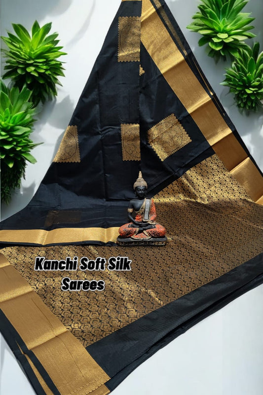 Black soft silk sarees