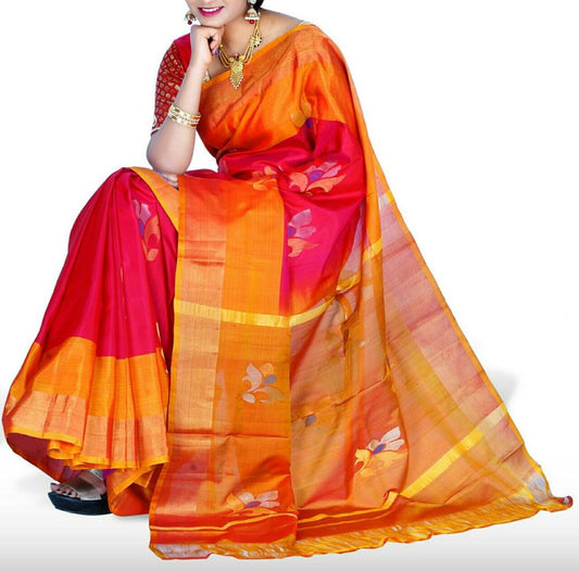 Pink Uppada Jamdani Sarees