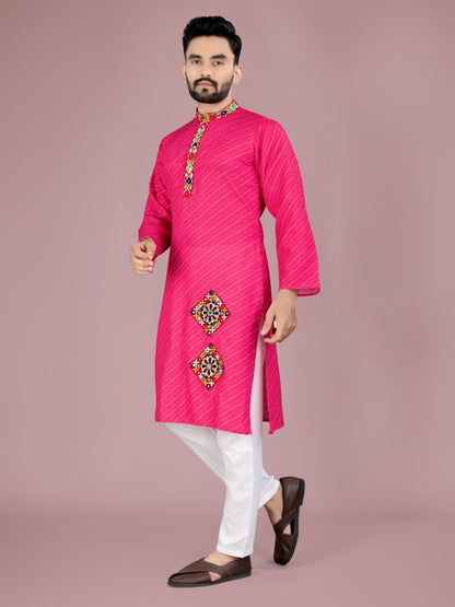 Pink traditional Navratri kurta and Pyjama Set