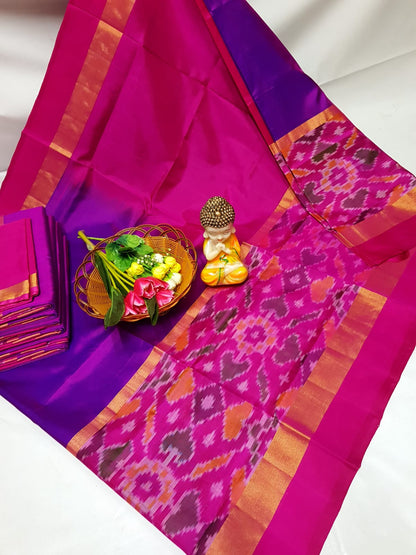 Uppada silk sarees with big pochampally border