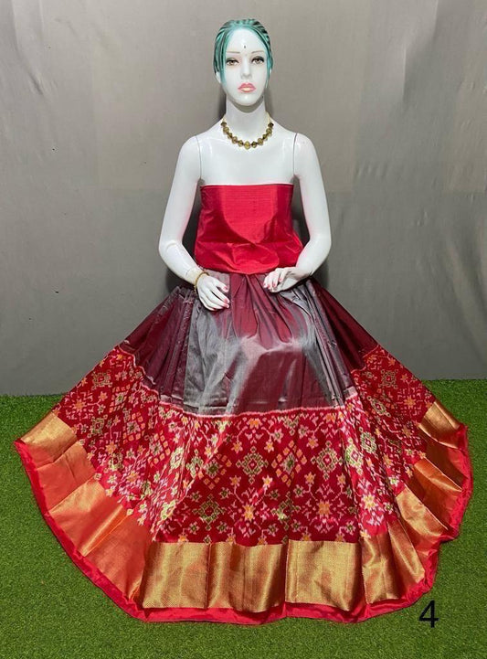 Pure pochampally ikkat silk lehenga