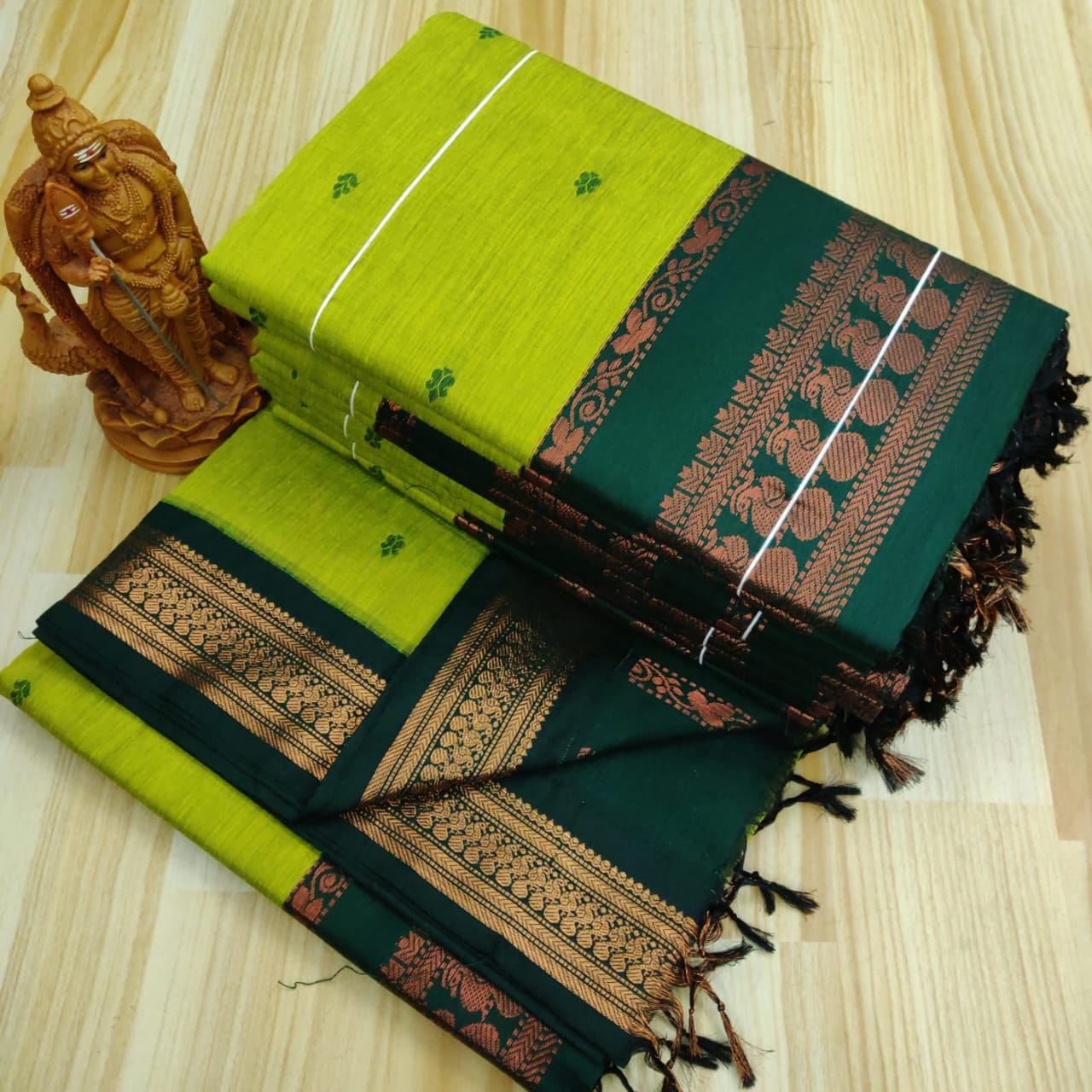 Apple green kalyani cotton sarees