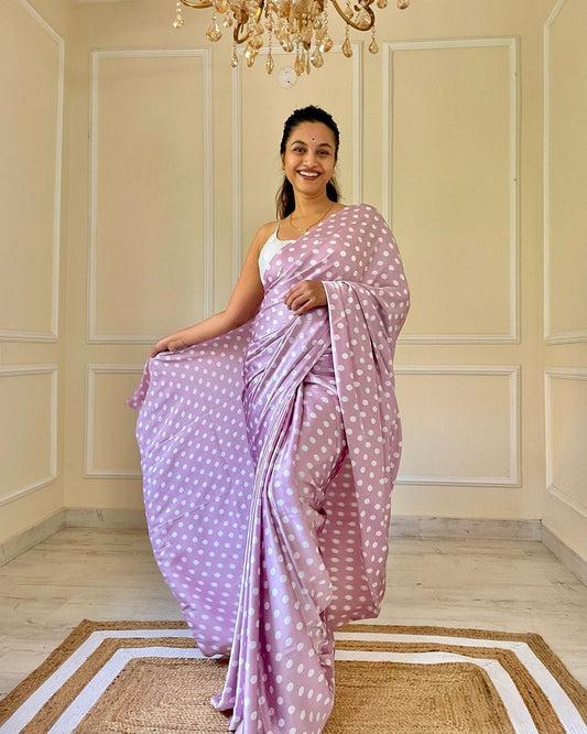 Lilac satin sarees