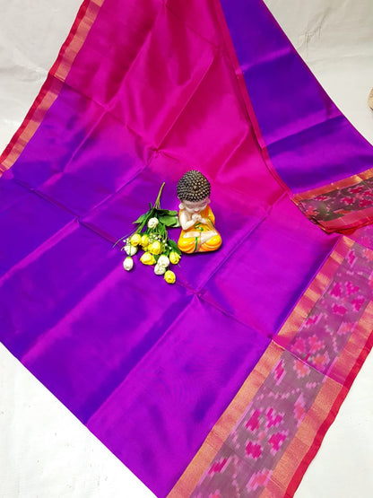 Purple Uppada sarees with small pochampally border