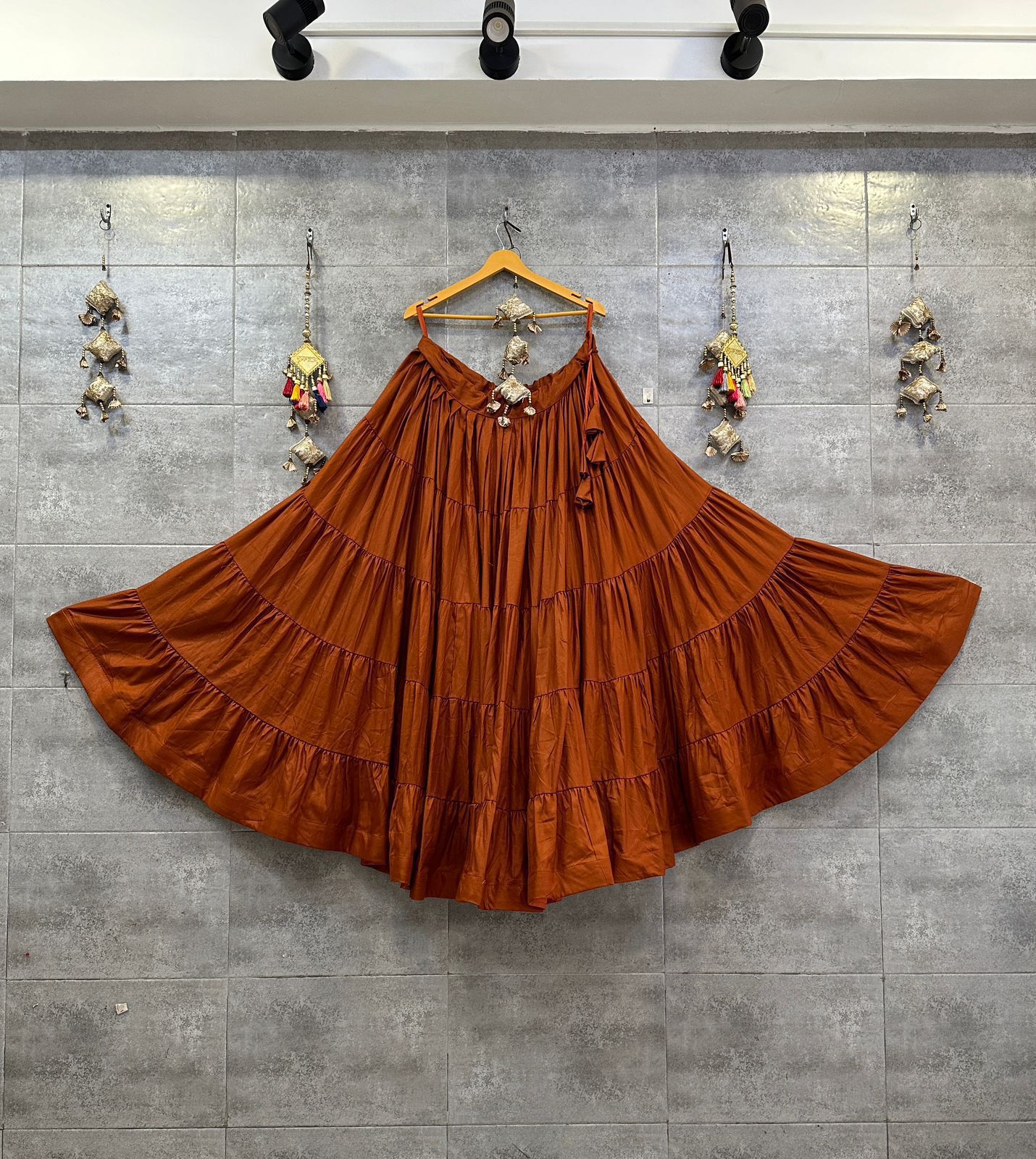 Brick orange Rayon Chaniya