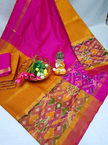 Uppada silk sarees with big pochampally border