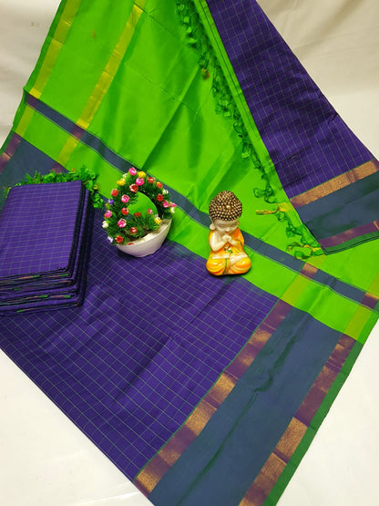 Uppada Tripura silk Mahanati Checks sarees