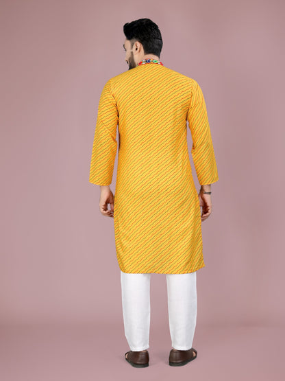 Yellow traditional Navratri kurta and Pyjama Set