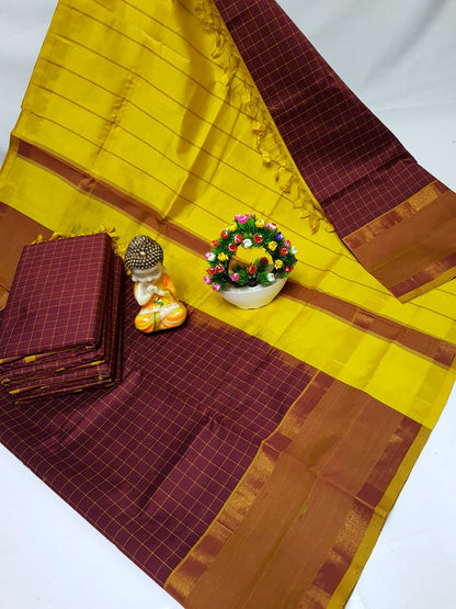 Uppada Tripura silk Mahanati Checks sarees