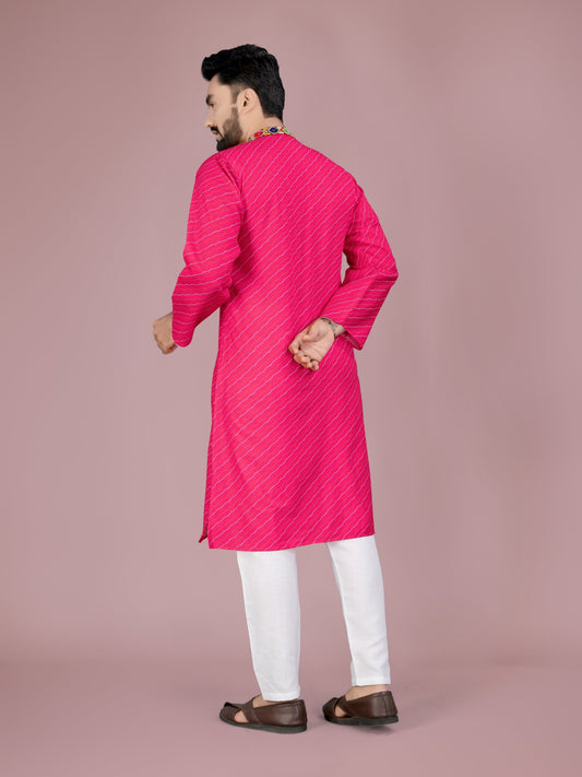 Pink traditional Navratri kurta and Pyjama Set