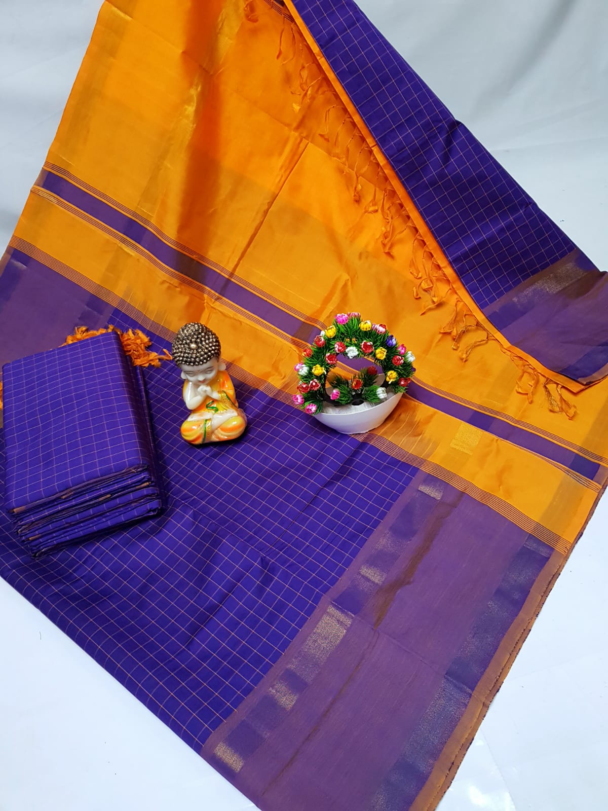 Uppada Tripura silk Mahanati Checks sarees