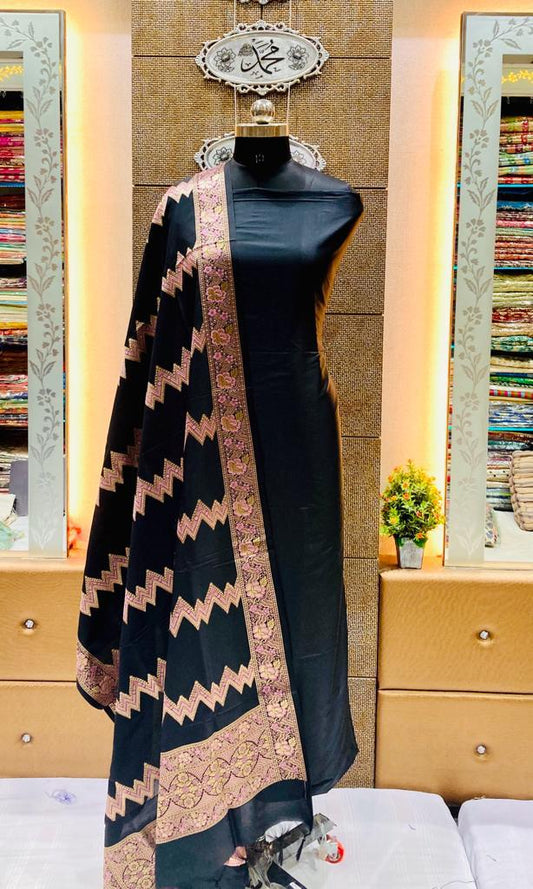 Black banarasi silk suits