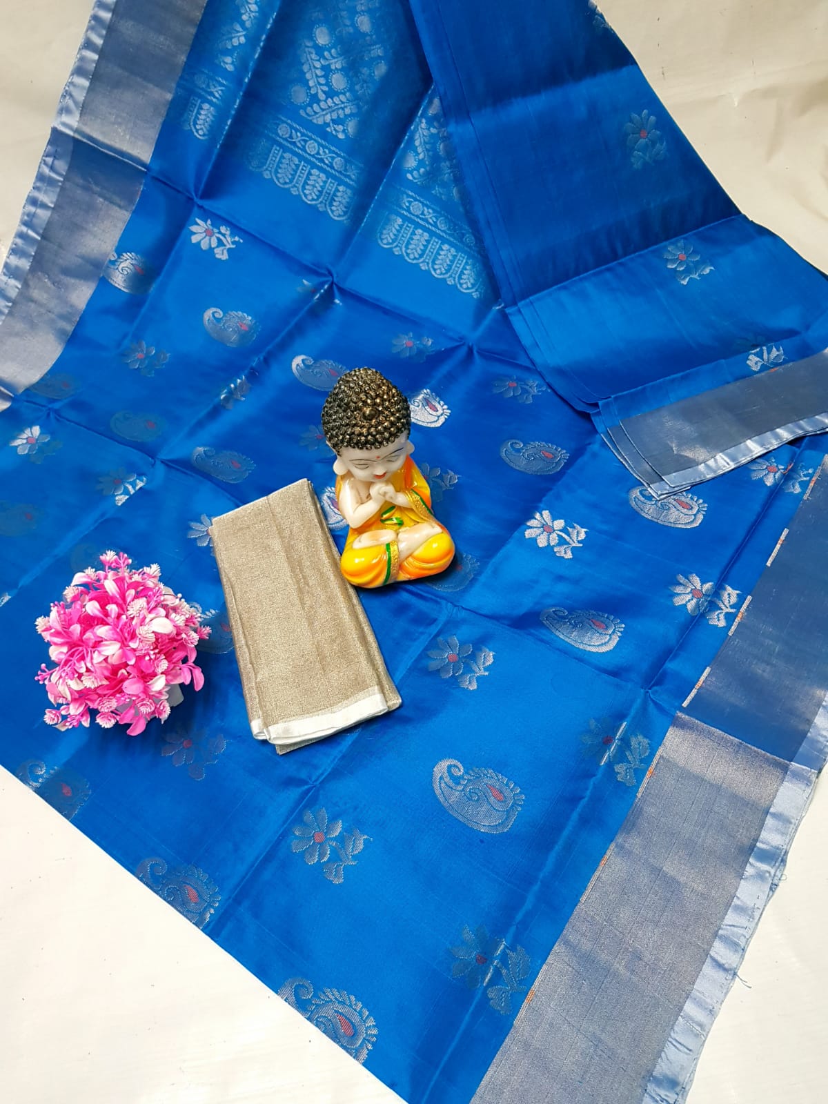 Sky blue handloom Uppada silk sarees