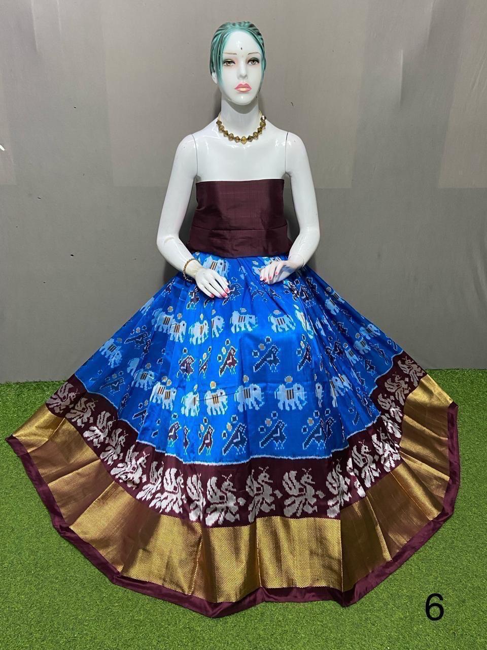 Pure pochampally ikkat silk lehenga