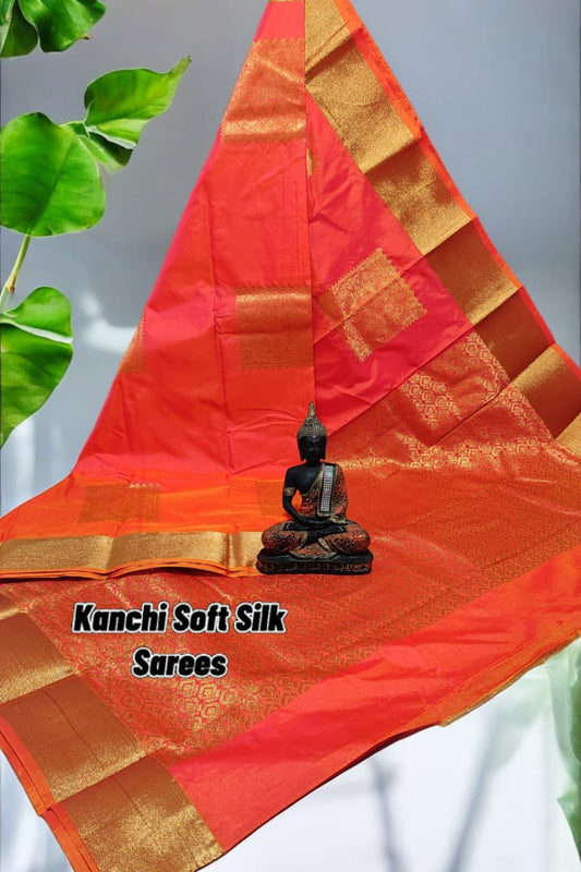 Orange soft silk sarees