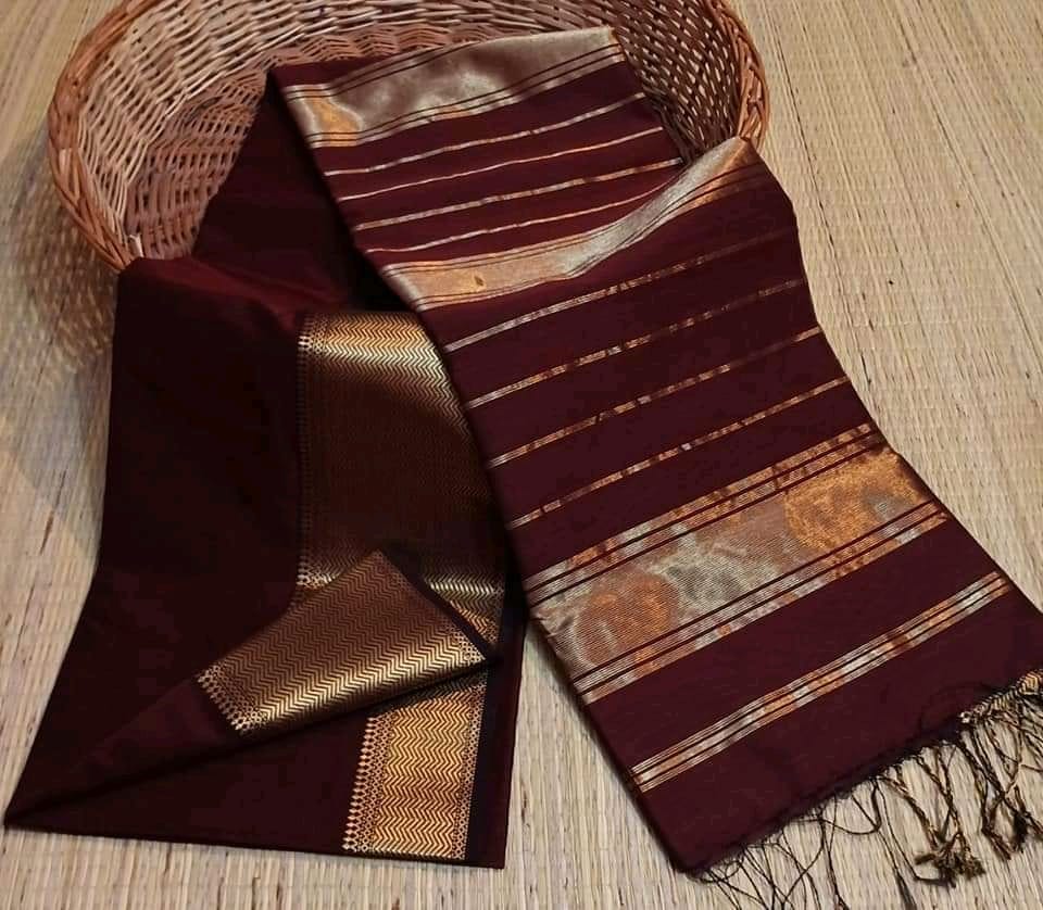 Maroon Maheshwari big border sarees