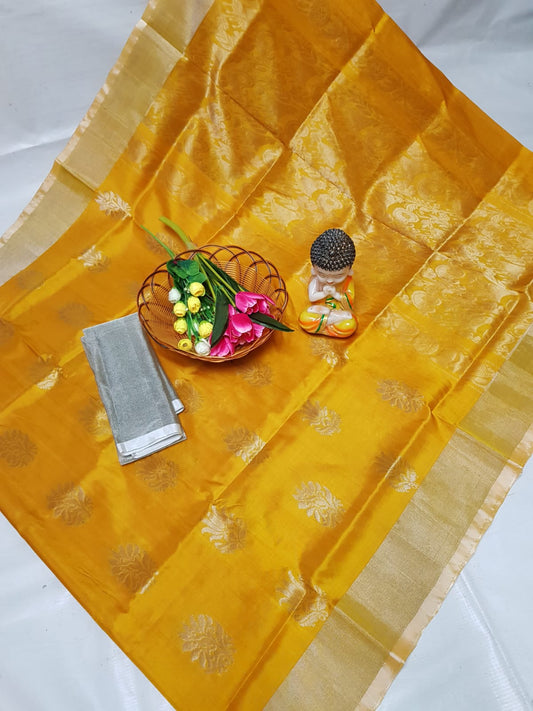 Mango yellow Uppada silk sarees