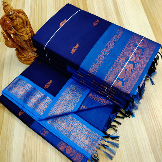 Navy blue kalyani cotton sarees