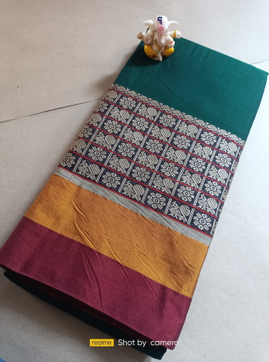 Maroon Narayanpet Cotton sarees