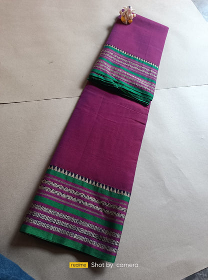 Deep Pink Narayanpet Cotton sarees