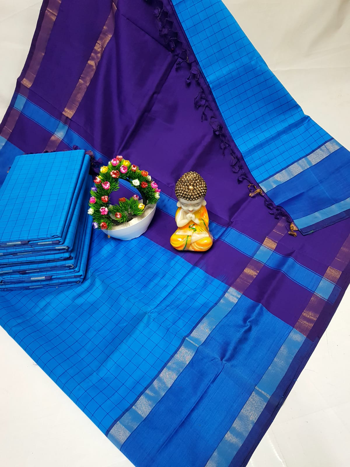 Uppada Tripura silk Mahanati Checks sarees