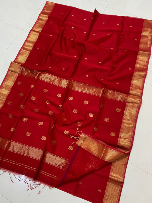 Red Maheshwari sarees