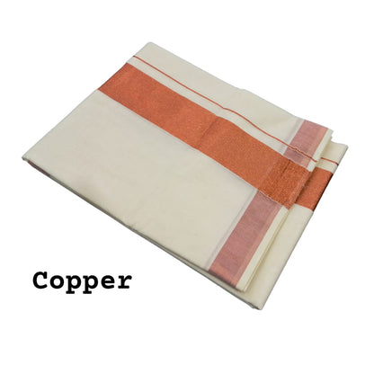 Copper Kerala cotton onam Kasavu sarees