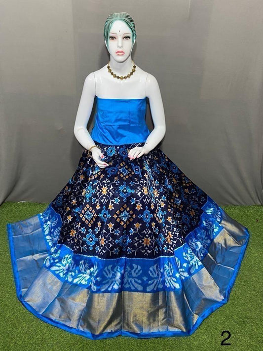 Pure pochampally ikkat silk lehenga