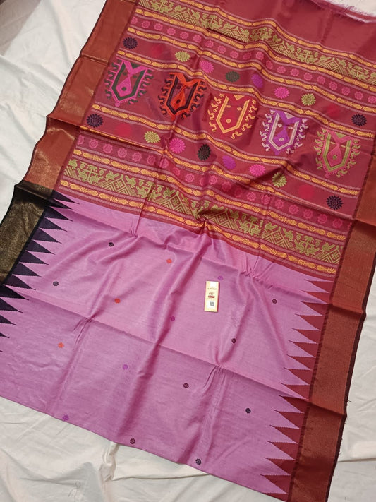 Pink pure desi tussar silk sarees