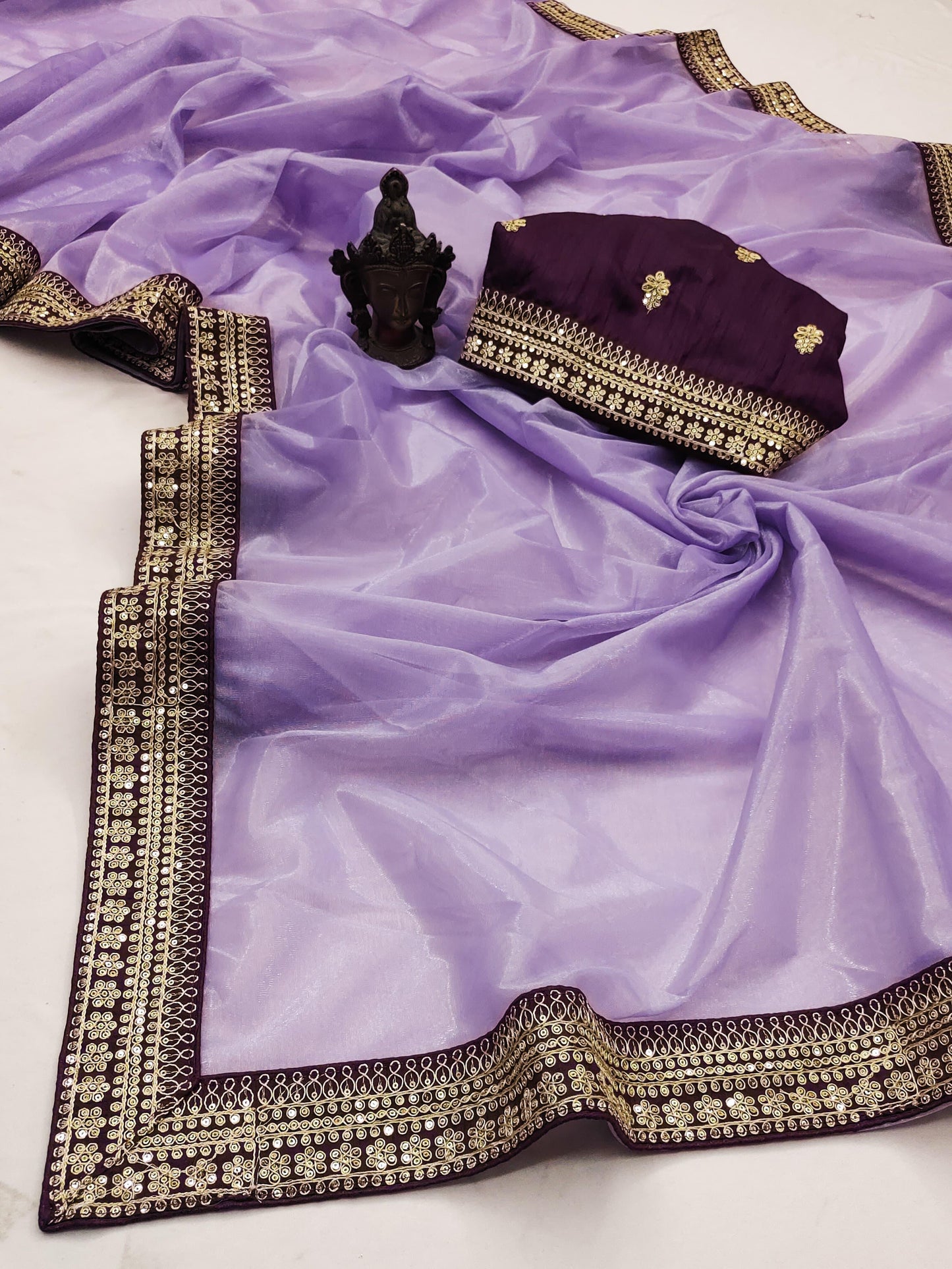 Tissue sarees with lace border