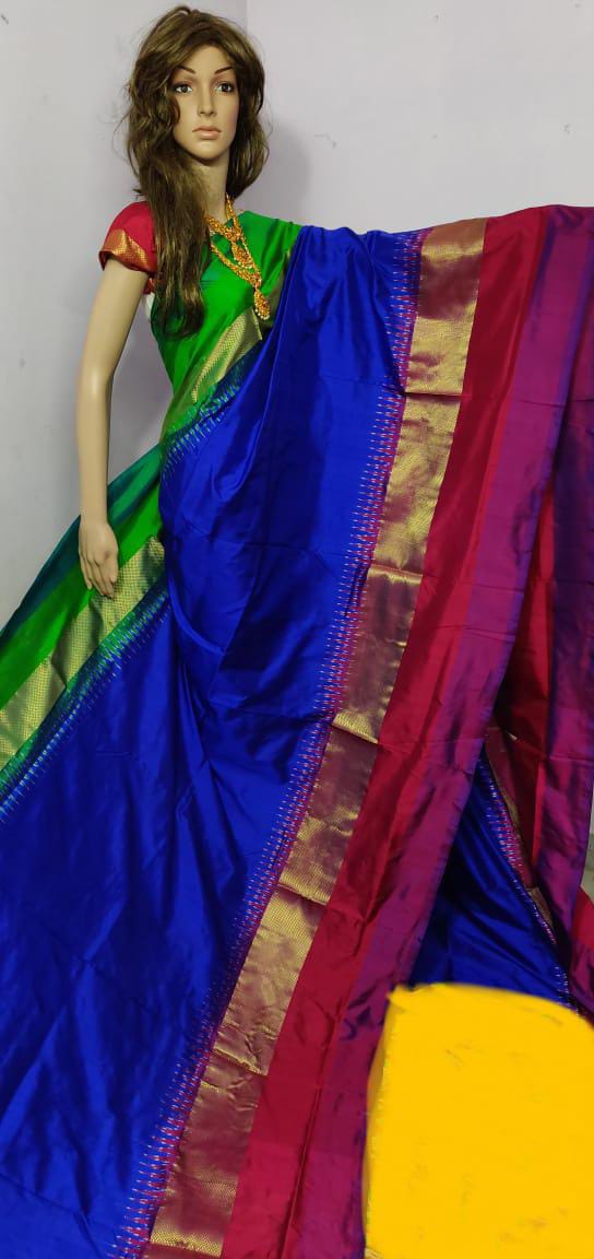 Dark blue pochampally ikkat silk sarees