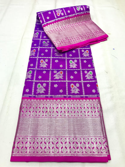 Dark purple Pure Venkatagiri silk sarees