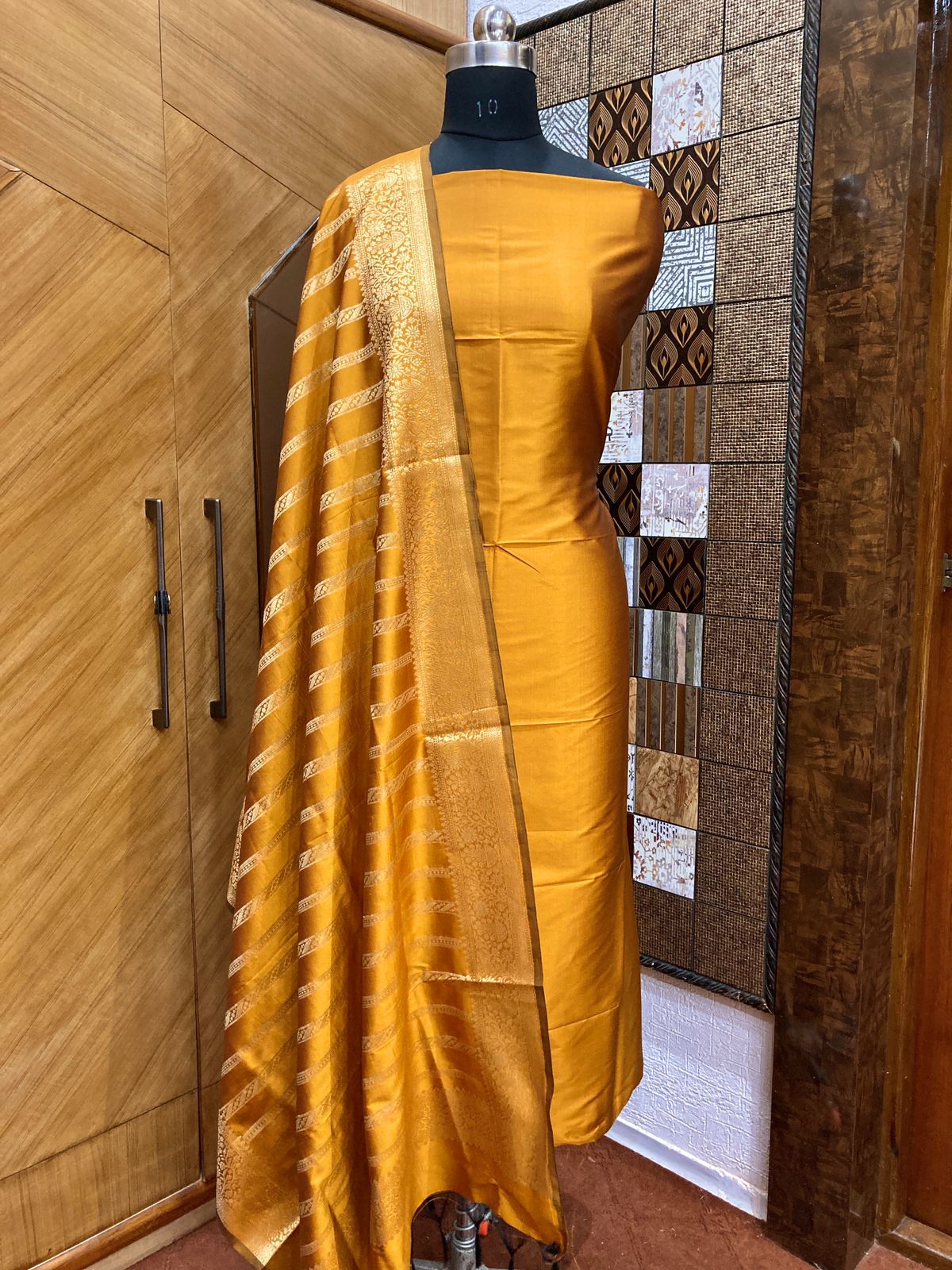 Yellow Banarasi silk suits