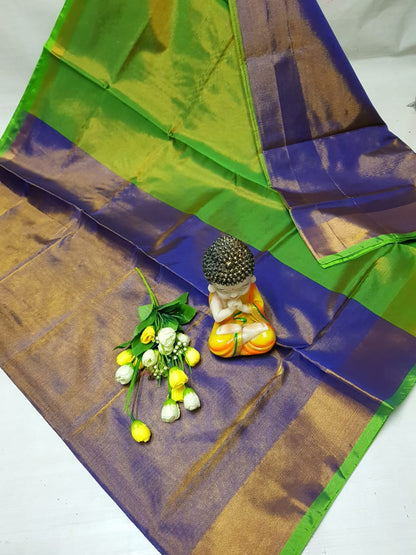 Purple and green Uppada tissue sarees