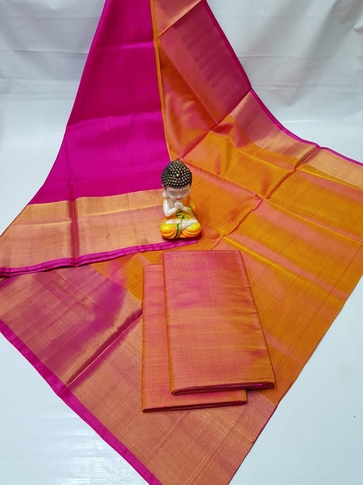 Mustard Uppada big border sarees