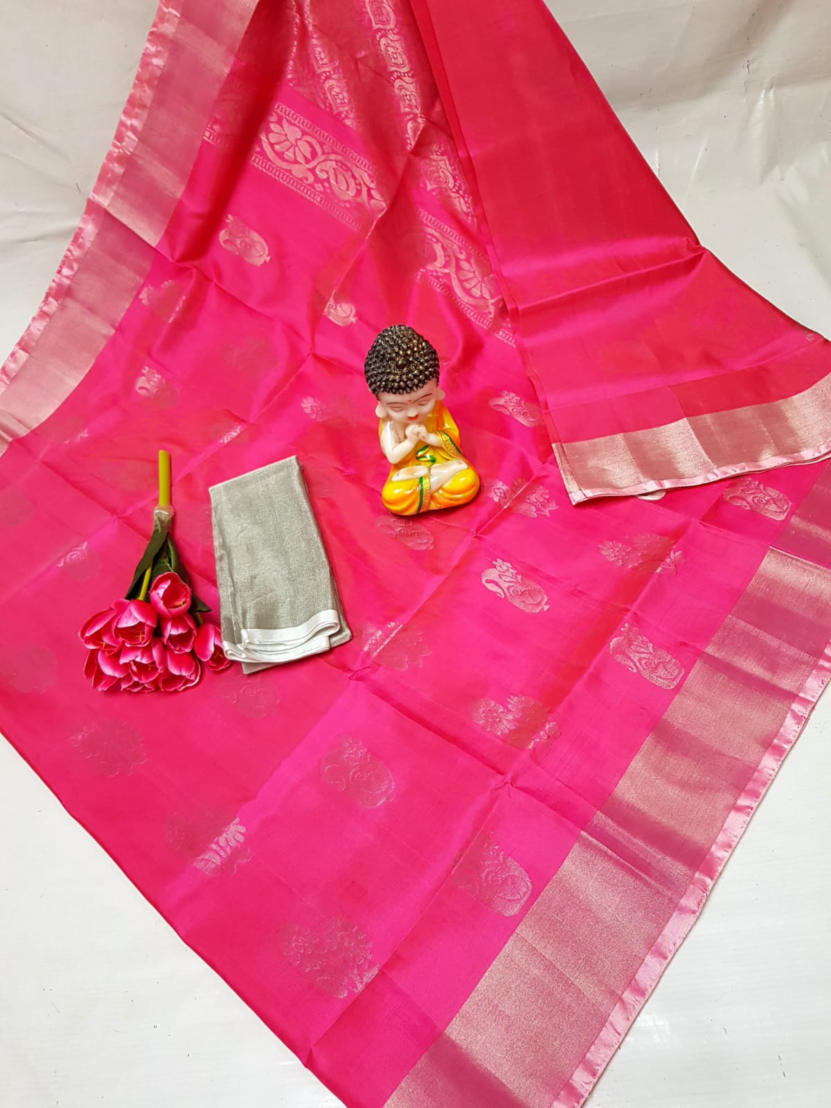 Pink handloom Uppada silk sarees