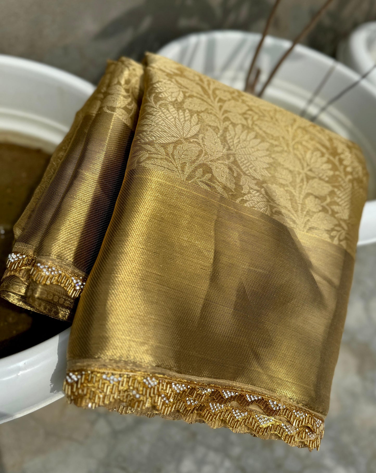 Gold kanchipuram tissue silk sarees