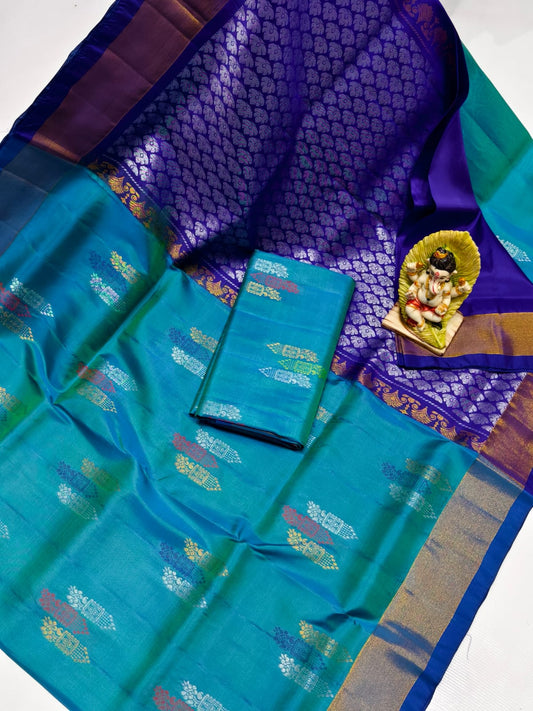 Blue uppada 4 ply pattu sarees