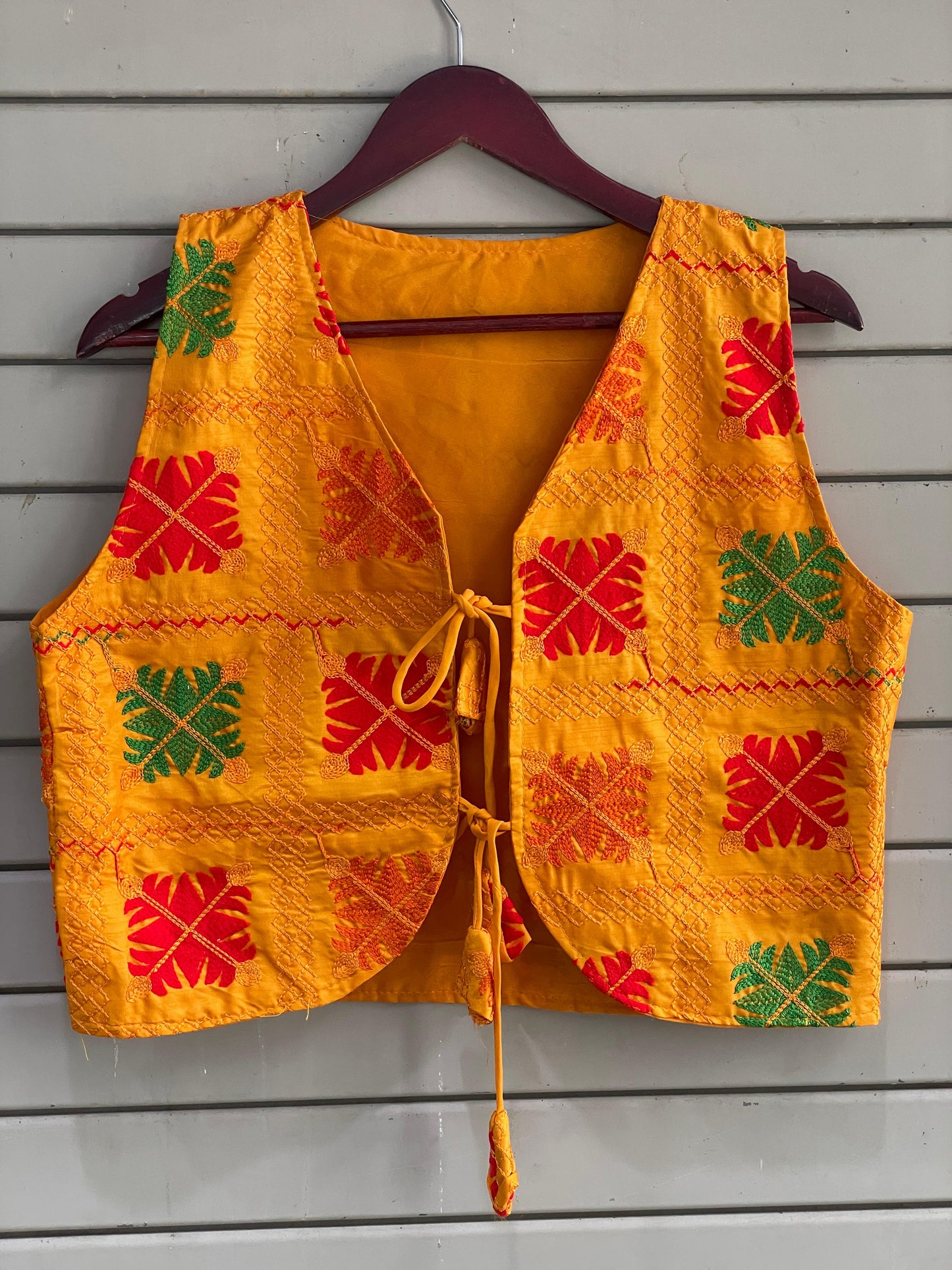 Mango yellow Navaratri special designer koti