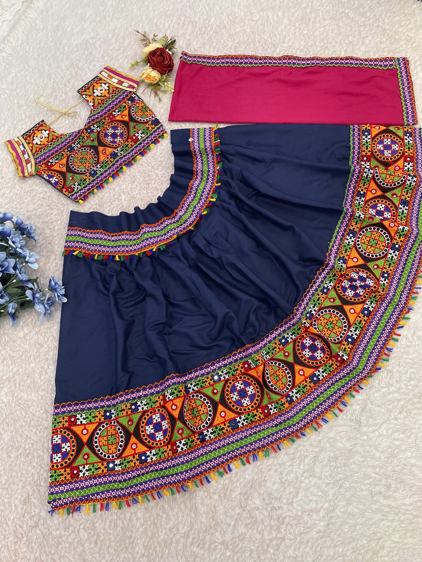 Rayon kid's Traditional Navaratri Lehenga Choli