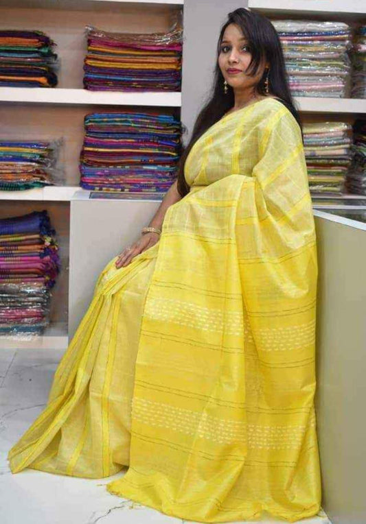 Yellow kota viscose sarees