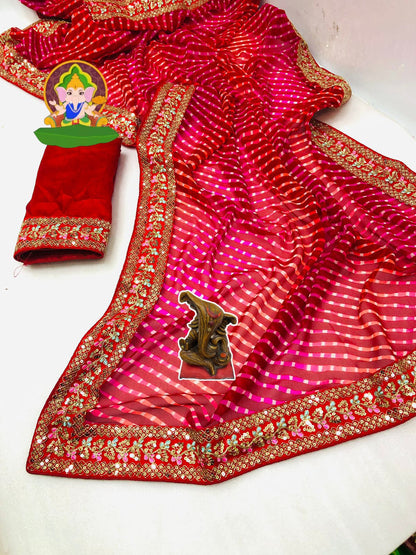 Weightless leheriya georgette sarees