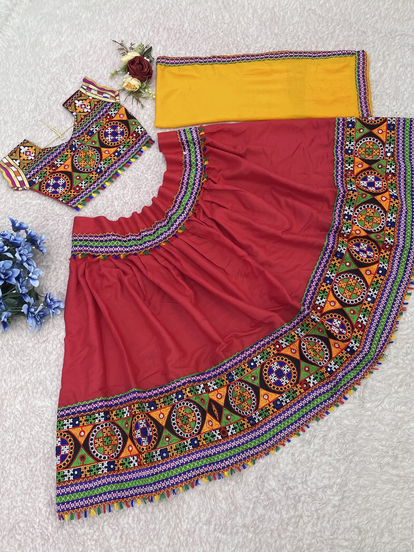 Rayon kid's Traditional Navaratri Lehenga Choli