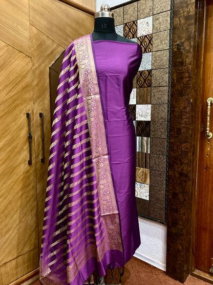 Purple Banarasi silk suits