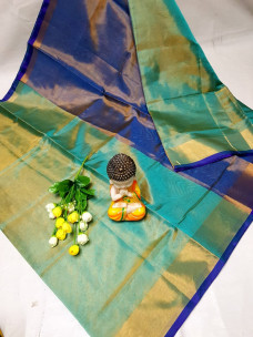 Rama green Uppada tissue sarees